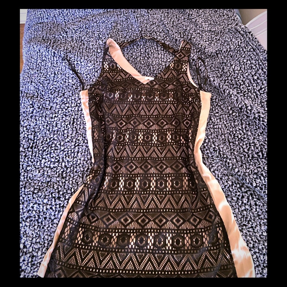 Black and Tan LACE DRESS